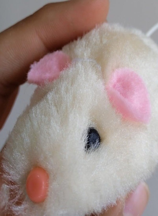 PET FUN لعبة مضغ مطاطية على شكل دمبل للكلاب من بيت فن | لعبة فأر مفتاح تعمل بالزنبرك، غير سامة ومتينة وتصدر صوت صرير، مناسبة للقطط والحيوانات الأليفة الصغيرة | دمية قطيفة واقعية بذيل دوار، عبوة من قطعتين - Image 5